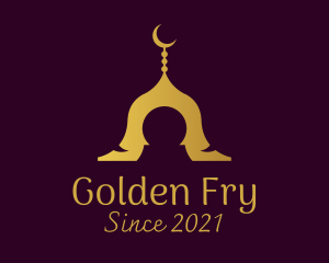 Gold Mosque Silhouette logo design