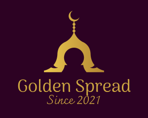 Gold Mosque Silhouette logo design