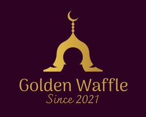 Gold Mosque Silhouette logo design