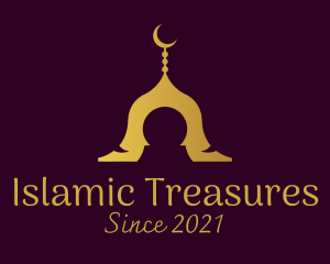 Gold Mosque Silhouette logo design