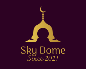 Gold Mosque Silhouette logo design