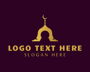 Gold Mosque Silhouette logo