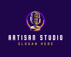 Radio Studio Microphone logo design