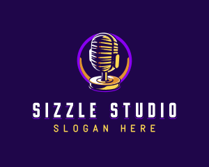 Radio Studio Microphone logo design