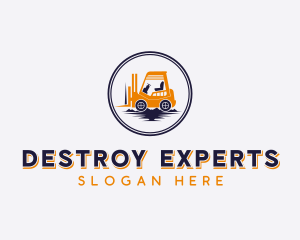 Forklift Construction Machinery logo design