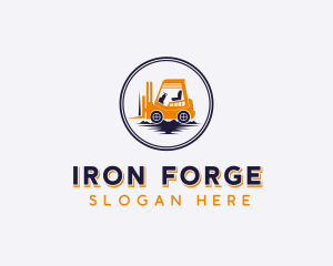 Forklift Construction Machinery logo design