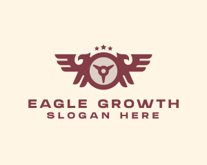 Barbell Eagle Wings  logo design