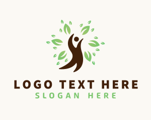 Eco Tree Leaf Human logo