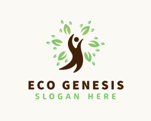 Eco Tree Leaf Human logo design