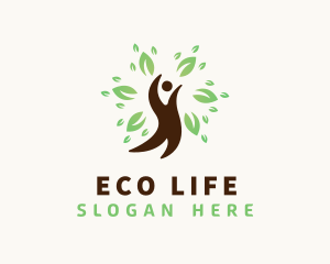 Eco Tree Leaf Human logo design