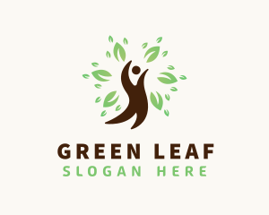 Eco Tree Leaf Human logo design