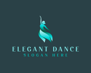 Female Ballerina Dance logo design