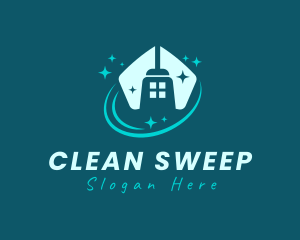 Broom House Cleaning logo design