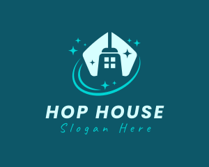 Broom House Cleaning logo design