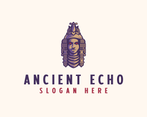 Ethnic Mayan Statue  logo design