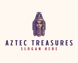 Ethnic Mayan Statue  logo design