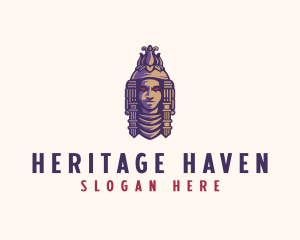 Ethnic Mayan Statue  logo design