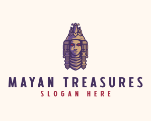 Ethnic Mayan Statue  logo design