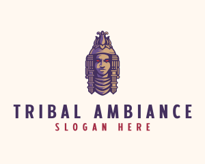 Ethnic Mayan Statue  logo design