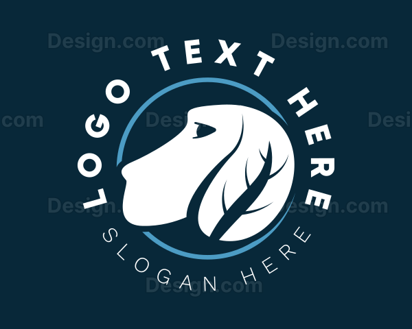 Natural Dog Leaf Veterinarian Logo