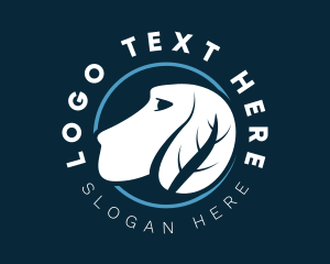 Natural Dog Leaf Veterinarian logo