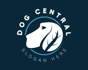 Natural Dog Leaf Veterinarian logo design