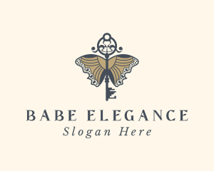 Elegant Butterfly Key logo design