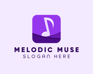 Purple Music App  logo design