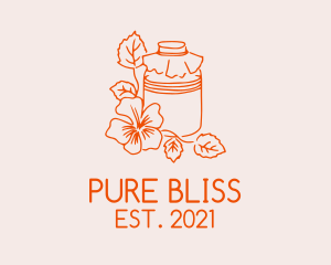 Orange Flower Kombucha  logo design