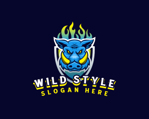 Wild Boar Shield logo design