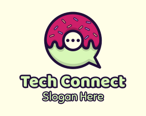 Doughnut Chat Bubble Logo