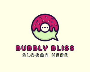 Doughnut Chat Bubble logo design