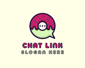 Doughnut Chat Bubble logo design