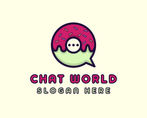 Doughnut Chat Bubble logo design