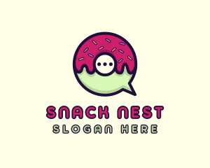 Doughnut Chat Bubble logo design