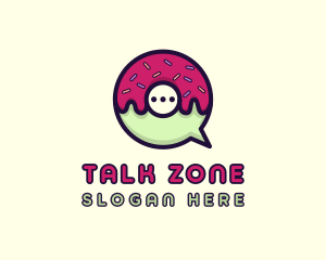 Doughnut Chat Bubble logo design