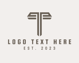 Brown Column Letter T  logo