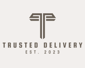 Brown Column Letter T  logo design