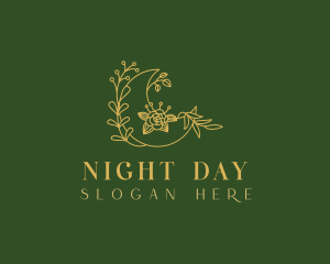 Floral Night Moon logo design