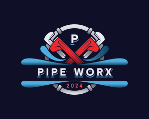 Plumbing Pipe Wrench logo design