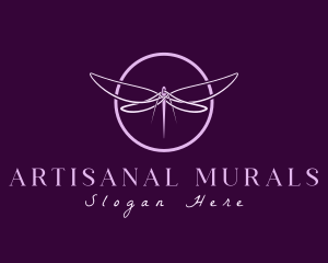 Needle Thread Dragonfly logo design