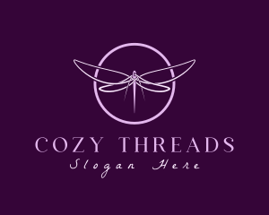 Needle Thread Dragonfly logo design