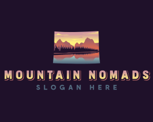 Mountain Landscape Wyoming logo design