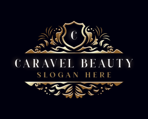 Luxury Shield Leaf logo design