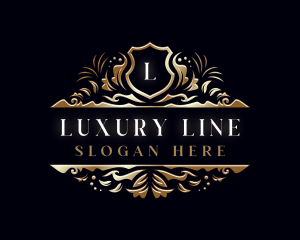 Luxury Shield Leaf logo design