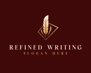 Paper Writing Quill logo design