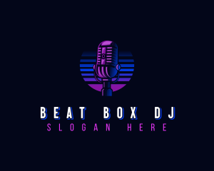 DJ Broadcast Microphone logo design