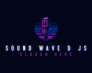 DJ Broadcast Microphone logo design