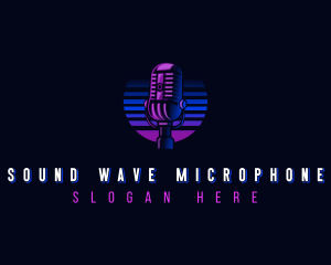 DJ Broadcast Microphone logo design