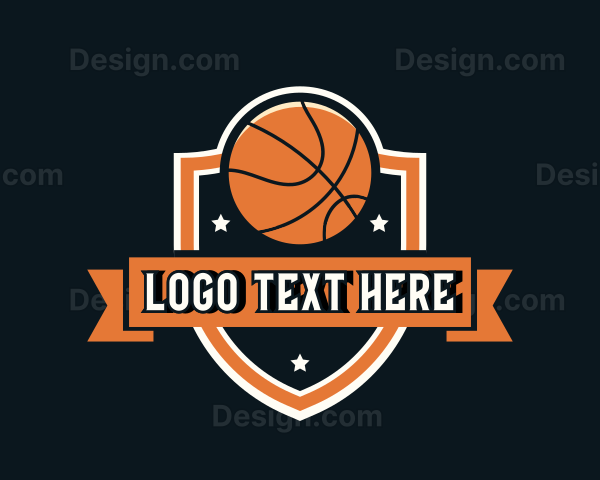 Basketball Sports Shield Logo